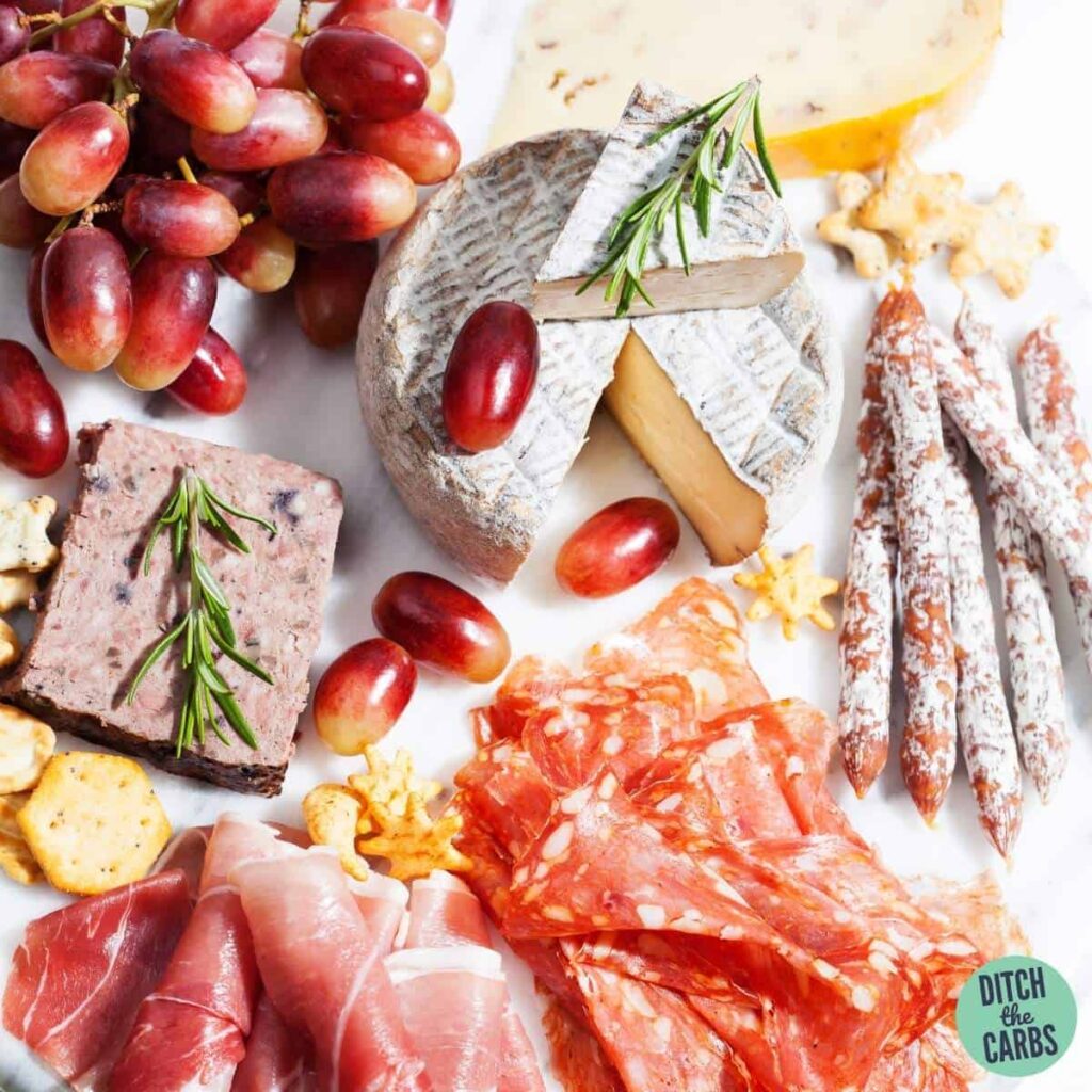 close up of a charcuterie board